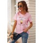 Pink NEVER TOO COLD FOR ICED COFFEE T-shirt