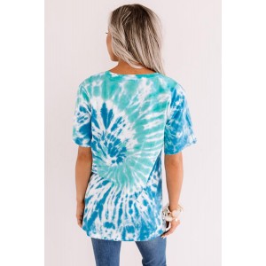 Blue WORLD TOUR Tie-dye Print Tee