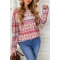 Tribe Print Loose Long Sleeve Top