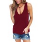 Wine T Front Strappy Neck Tank