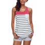 Stylish Striped Rosy Block Racerback Tank Top